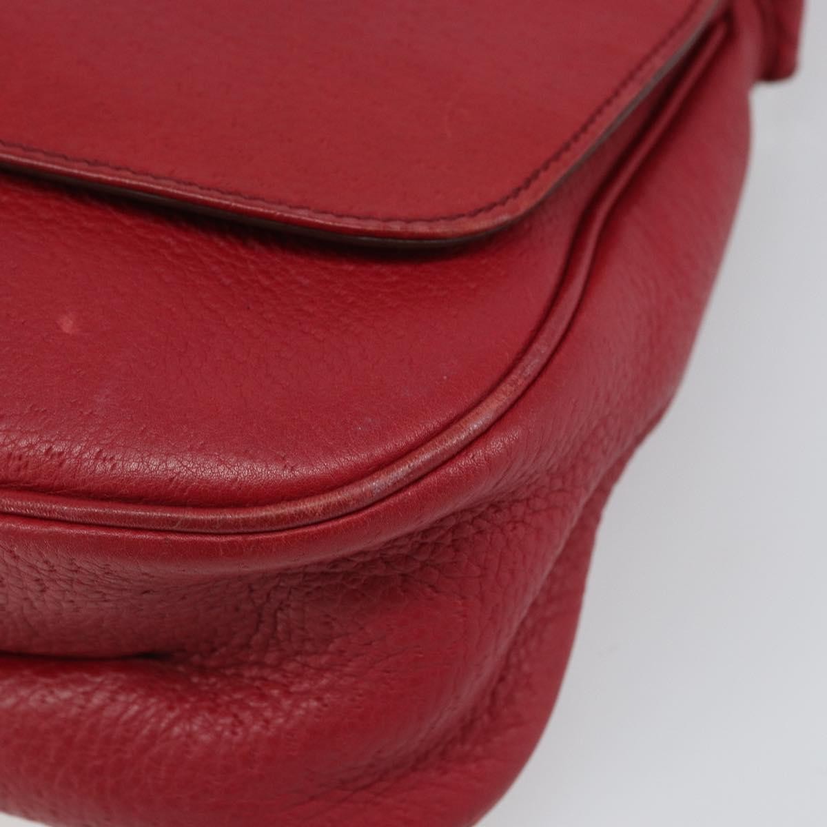 Salvatore Ferragamo Gancini Leather, Red, Leather, Shoulder Bag