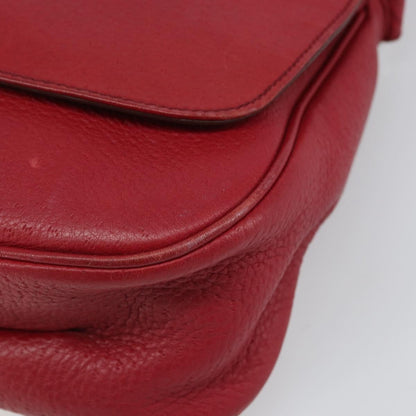 Salvatore Ferragamo Gancini Leather, Red, Leather, Shoulder Bag