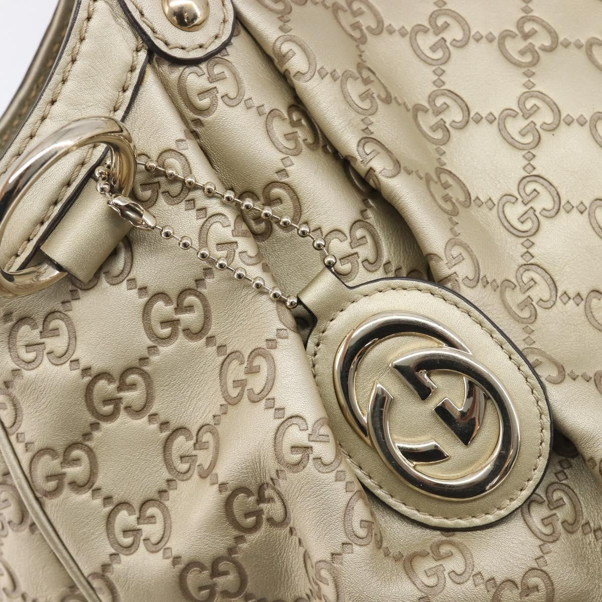 Gucci Sukey Guccissima Leather, Gold, Canvas, Tote Bag