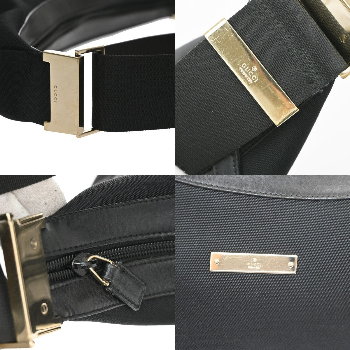 Gucci Vintage Hobo Canvas, Black, Canvas, Shoulder Bag