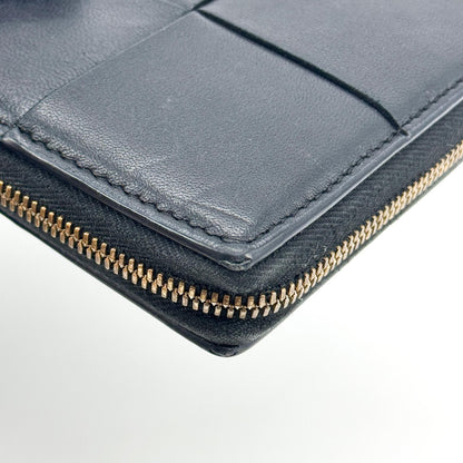 Bottega Veneta Zip Around Intrecciato Nappa, Black, Leather, Wallet