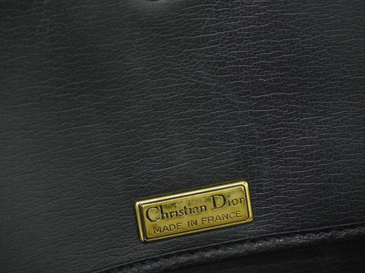 Christian Dior Shoulder Leather, Black, Leather, Shoulder Bag