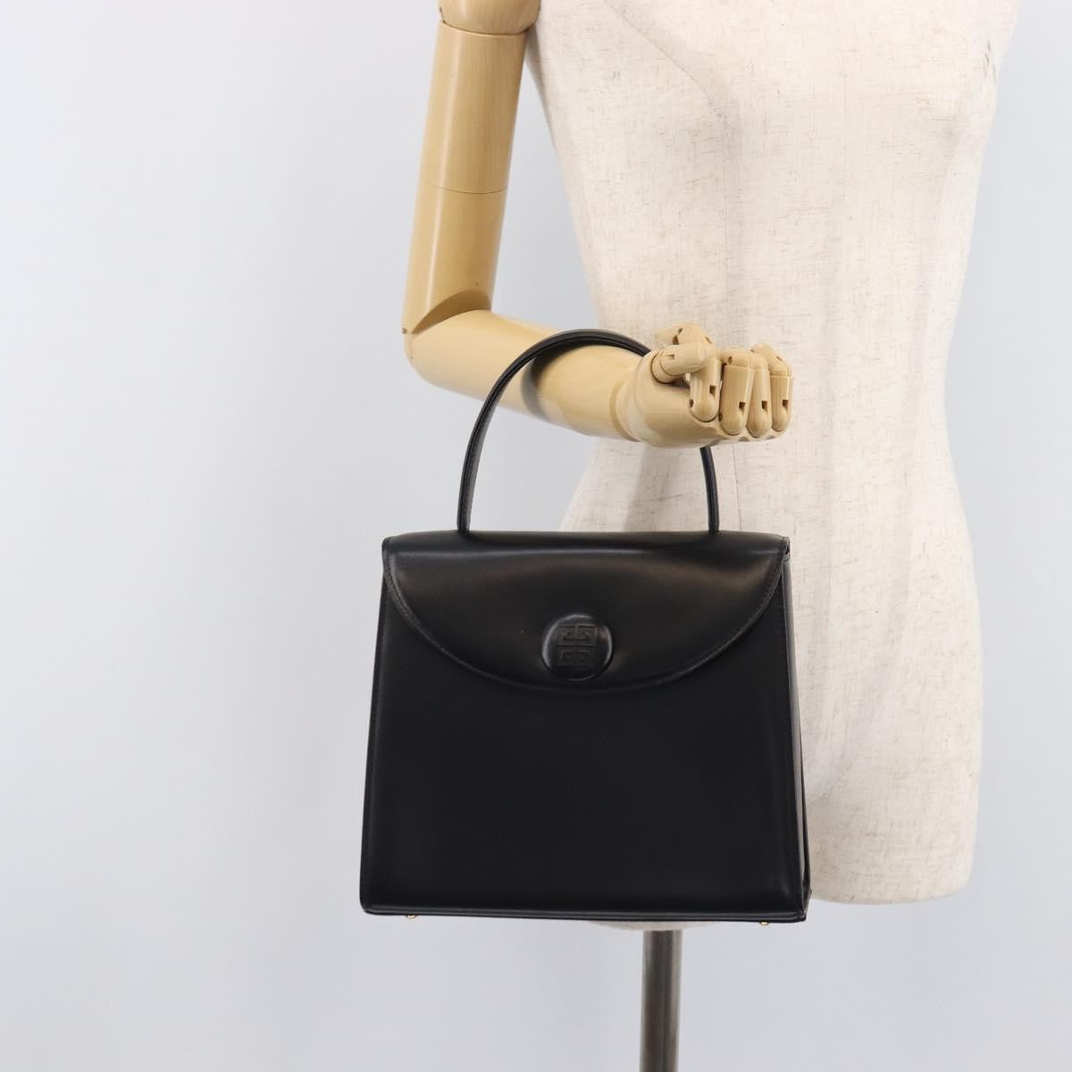 Givenchy Twist lock top handle Leather, Black, Leather, Handbag