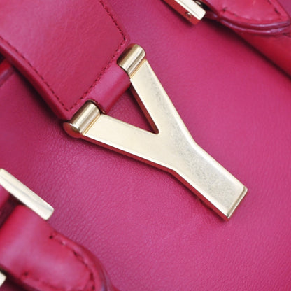 Saint Laurent Chyc Cabas Leather, Red, Leather, Tote Bag