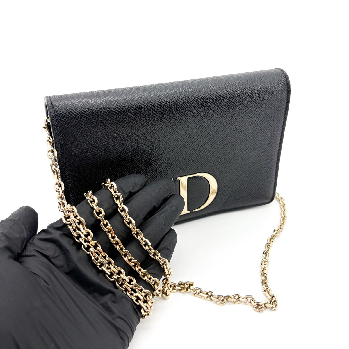 Christian Dior 30 Montaigne 2-in-1 Leather, Black, Leather, Crossbody Bag