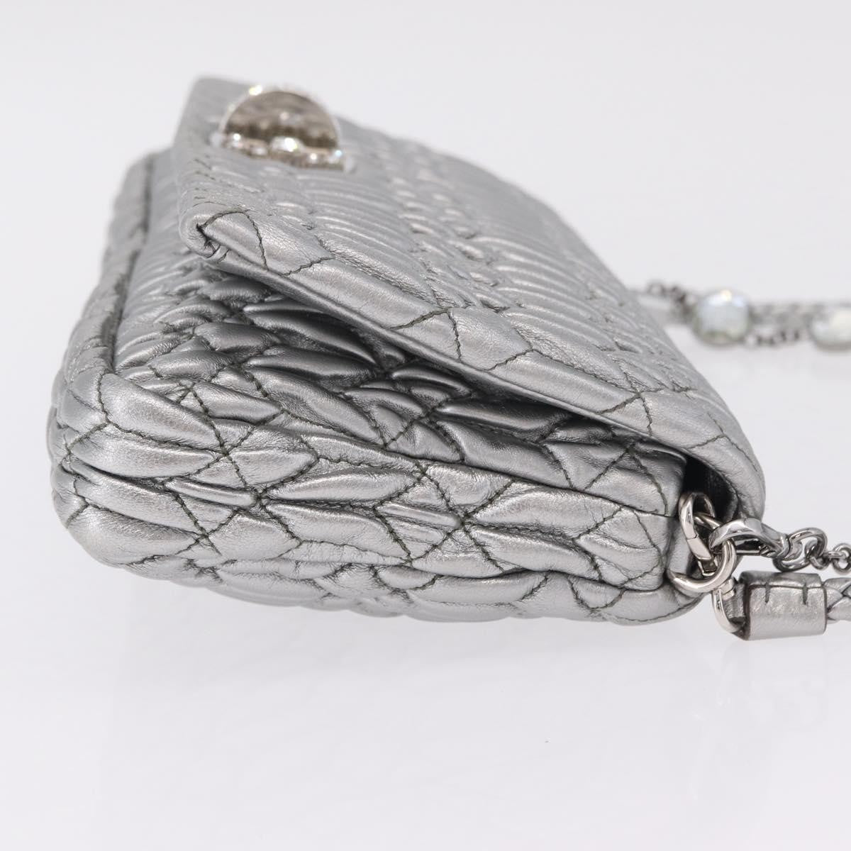 Miu Miu Crystal Clutch Matelasse Leather, Silver, Leather, Clutch