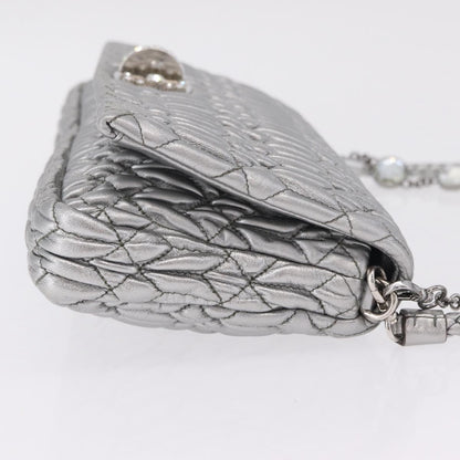 Miu Miu Crystal Clutch Matelasse Leather, Silver, Leather, Clutch