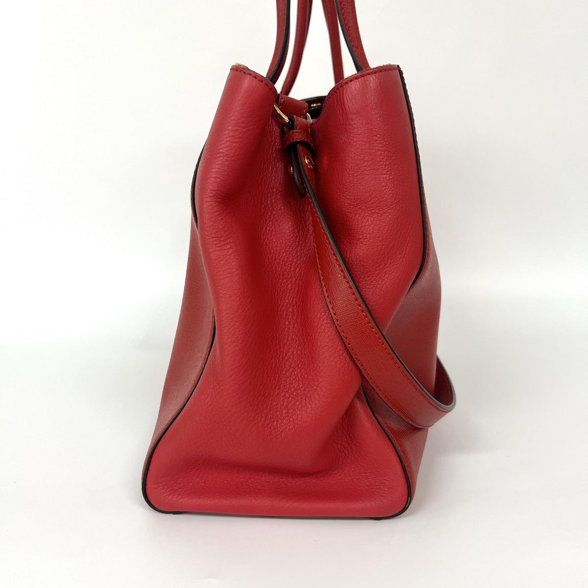 Fendi 2Jours Leather, Red, Leather, Handbag