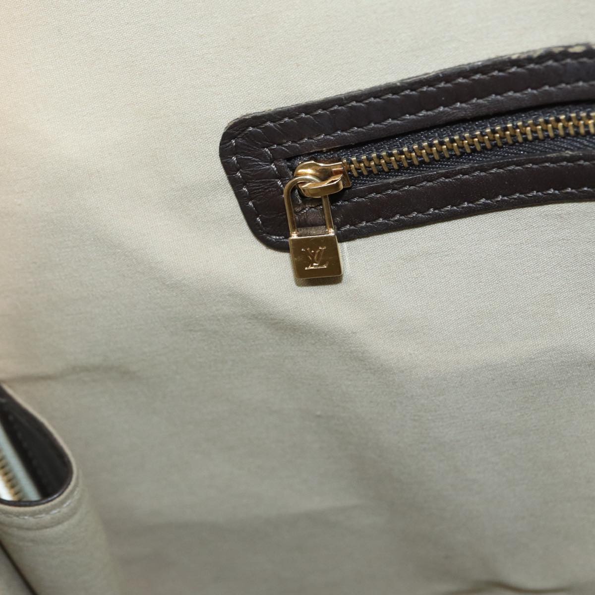 Louis Vuitton Alma long, Grey, Canvas, handbag