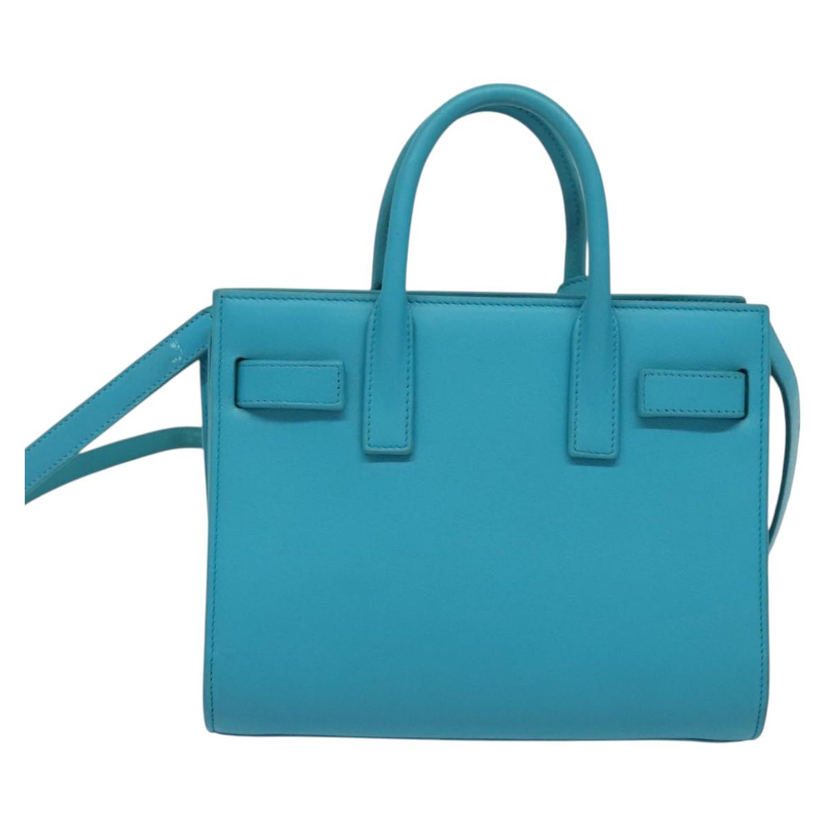 Yves Saint Laurent, Blue, Leather, handbag