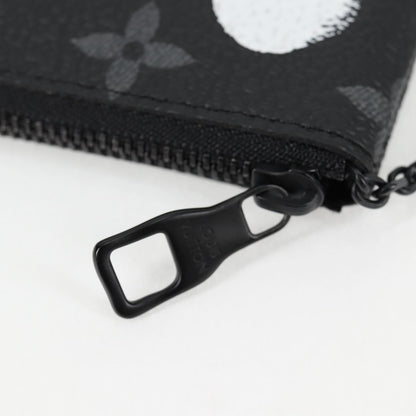 Louis Vuitton Pochette Clés, Black, Canvas, wallet