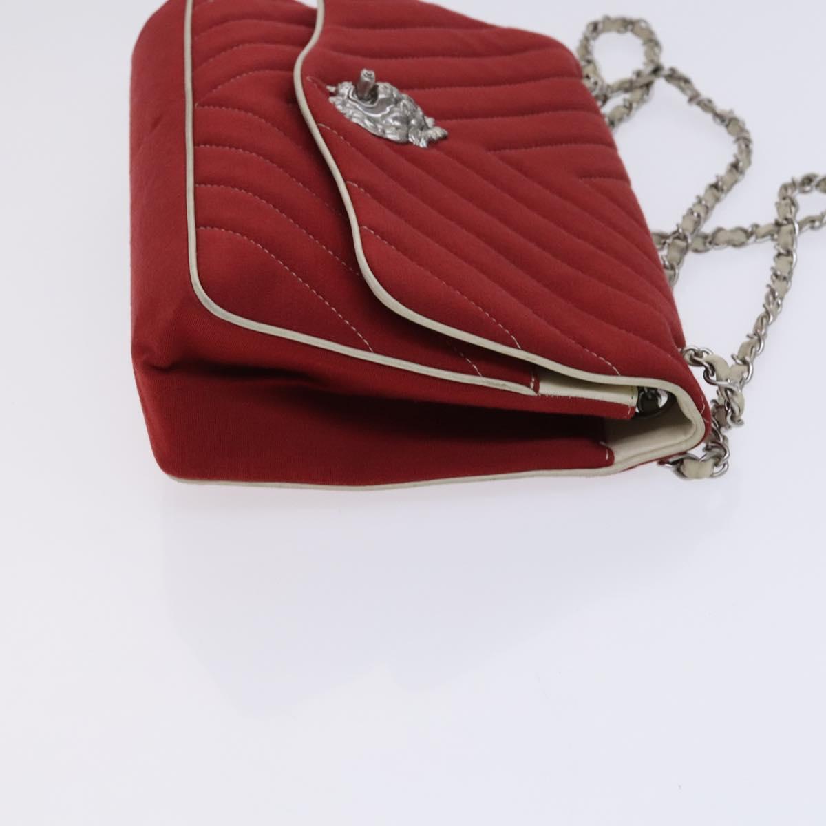Chanel Chevron Quilted Leo Lion Single Flap Bag Jersey and leather, RED, CANVAS, Handbag