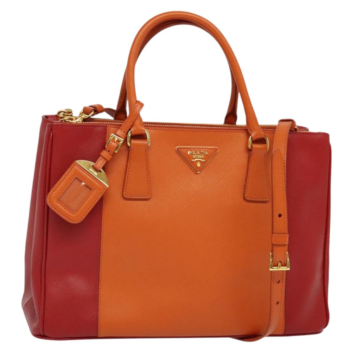 Prada Galleria, Orange, Leather, handbag