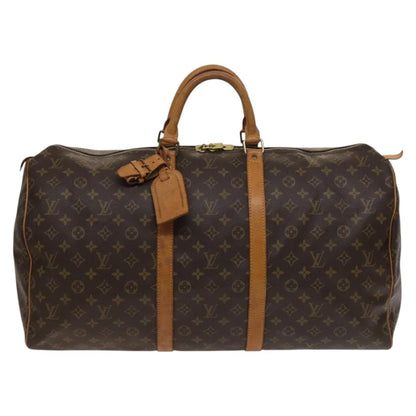 Louis Vuitton Keepall 55, Brown, Canvas, travel