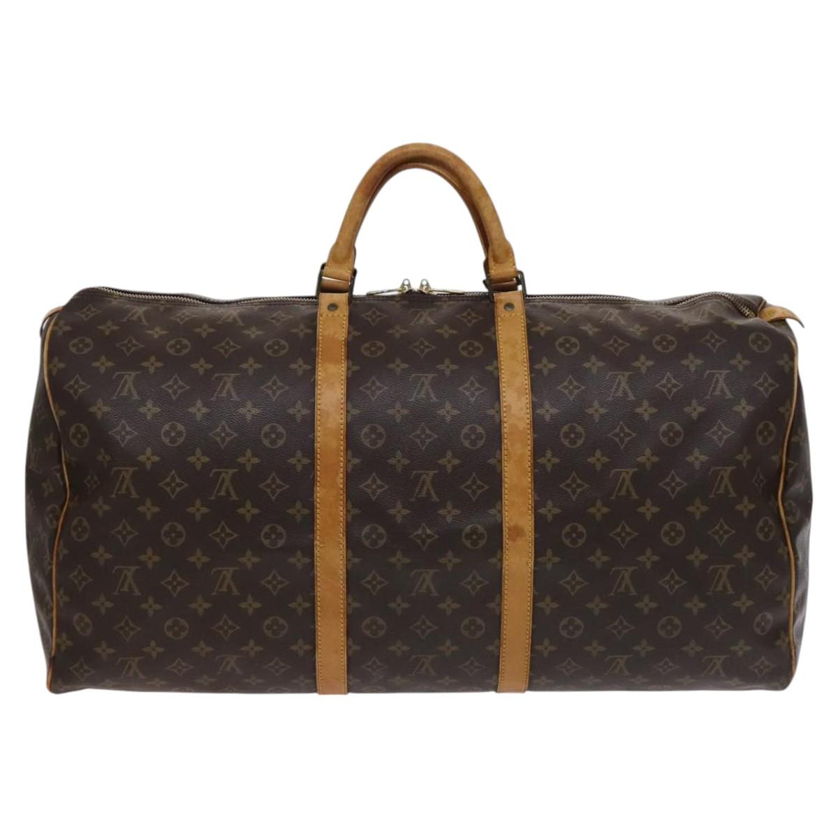 Louis Vuitton Keepall 60, Brown, Canvas, travel