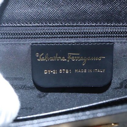 Salvatore Ferragamo Gancini Convertible Top Handle Leather, Black, Leather, Handbag