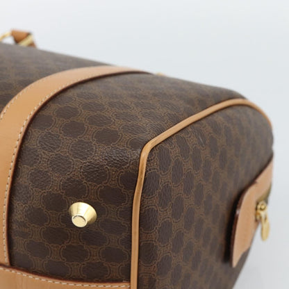 Celine Vintage Boston Macadam Coated Canvas, Brown, PVC, Handbag