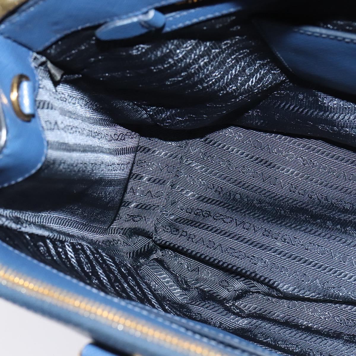 Prada Galleria, Blue, Leather, handbag