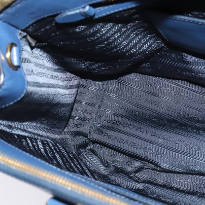 Prada Galleria, Blue, Leather, handbag