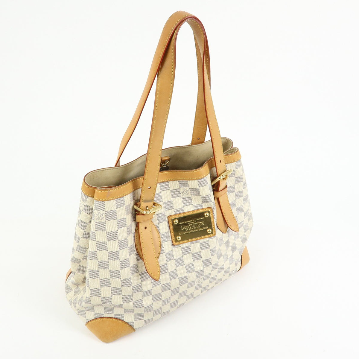 Louis Vuitton Hampstead Damier, Beige, Canvas, Handbag