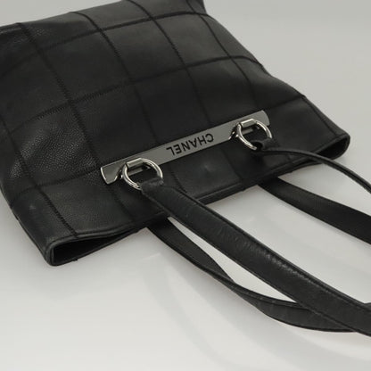 Chanel Chocolate bar, Black, Leather, tote