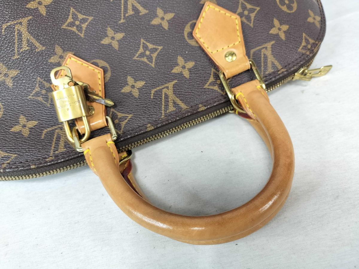 Louis Vuitton Alma Monogram Canvas, Brown, Canvas, Handbag