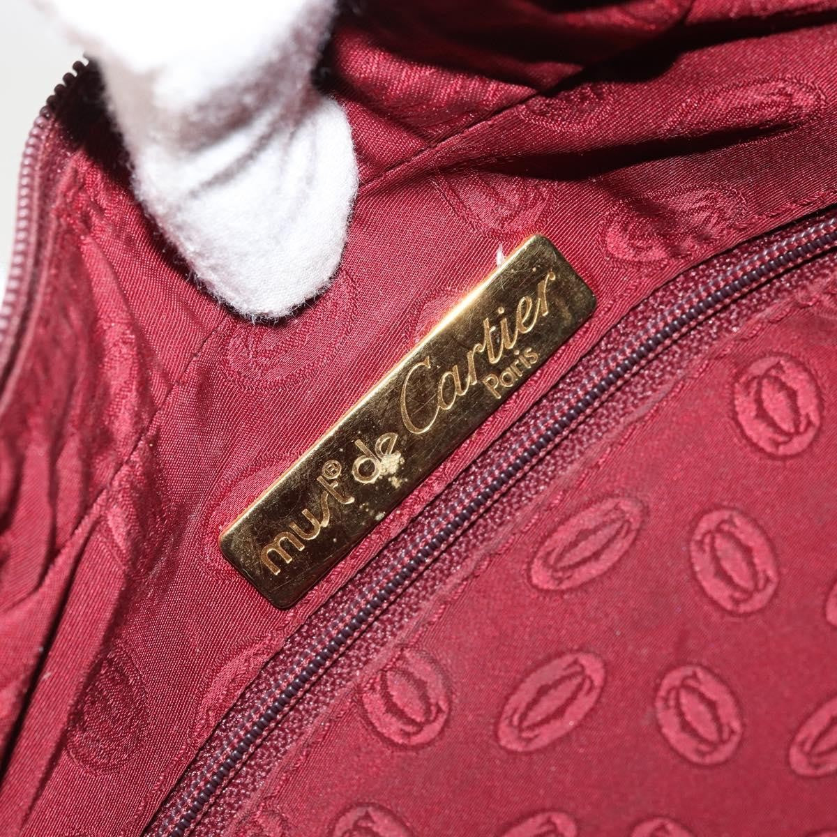 Cartier Vintage must de Cartier Leather, Burgundy, Leather, Shoulder Bag