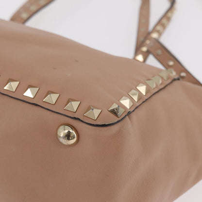 Valentino Garavani Rockstud Soft Leather, Beige, Leather, Tote Bag