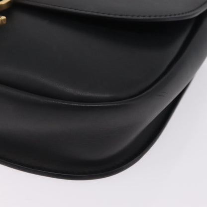 Saint Laurent Kaia Leather with Brogue Detail, Black, Leather, Shoulder Bag