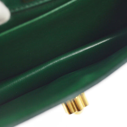 Prada Corolle Chain Saffiano with Metal, Green, Leather, Shoulder Bag