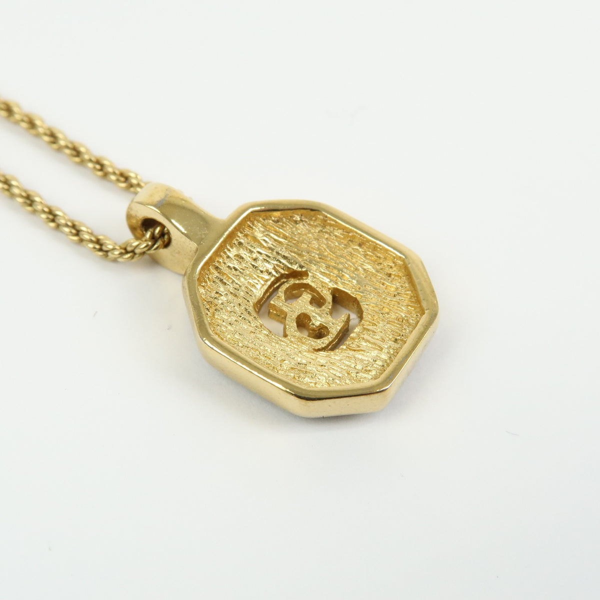 Christian Dior Vintage CD Pendant Metal with Crystals, Gold, Gold Plated, Necklace