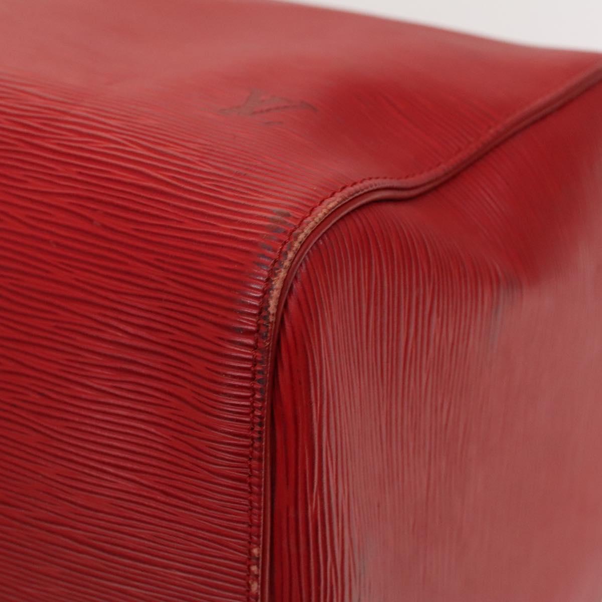 Louis Vuitton Keepall 55, Red, Leather, travel