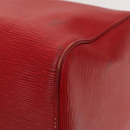 Louis Vuitton Keepall 55, Red, Leather, travel
