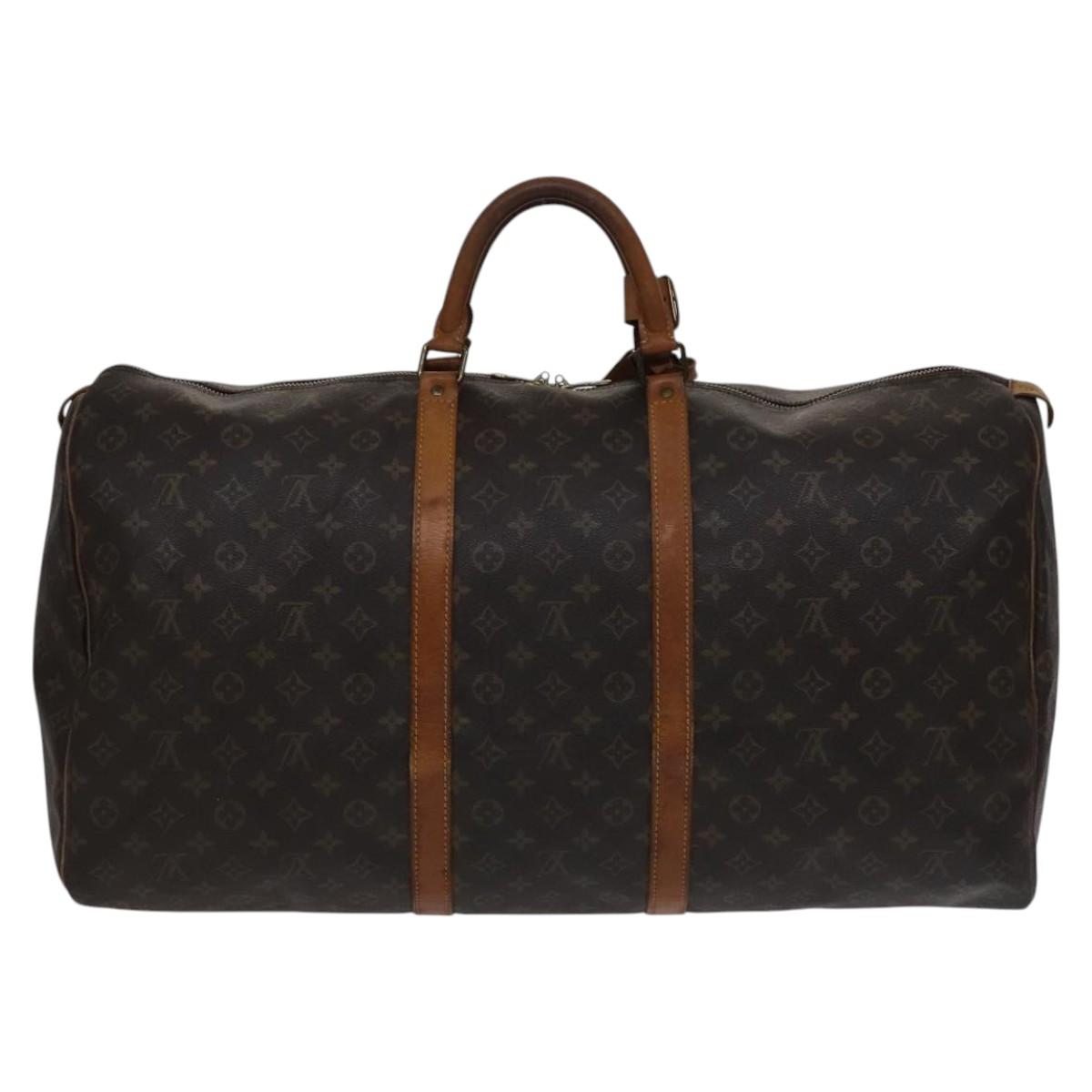 Louis Vuitton Keepall 60, Brown, Canvas, travel
