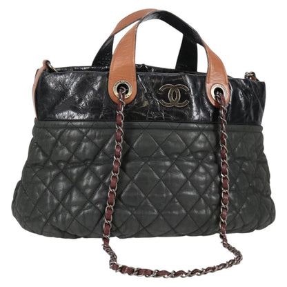 Chanel Cabas, Khaki, Leather, handbag