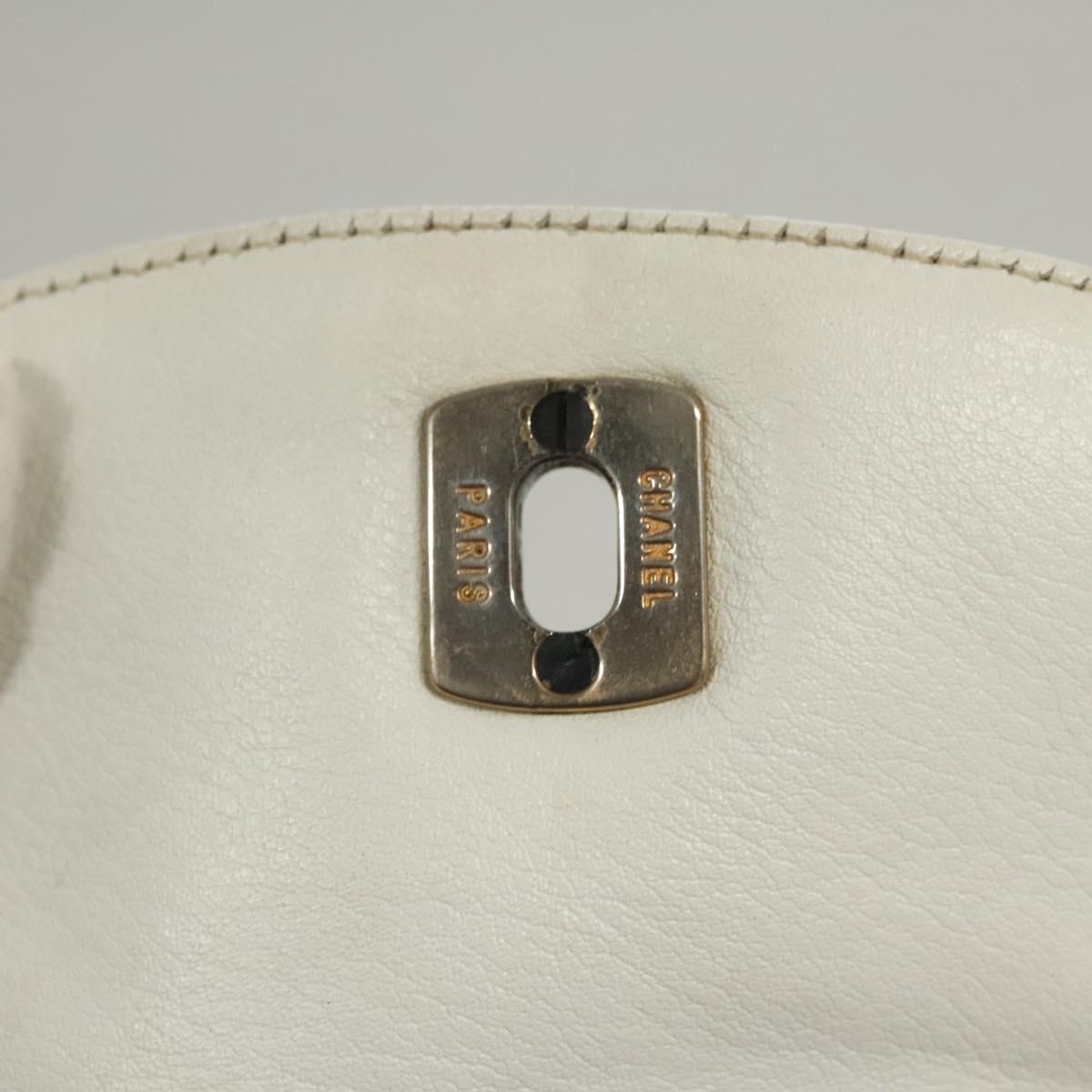 Chanel Cc, White, Leather, shoulder
