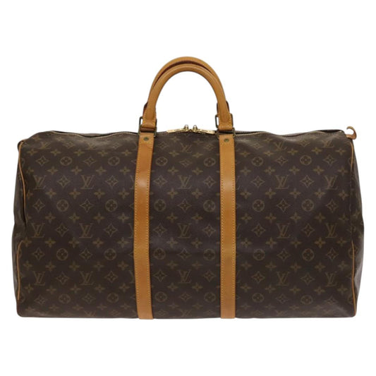 Louis Vuitton Keepall 55, Brown, Canvas, travel