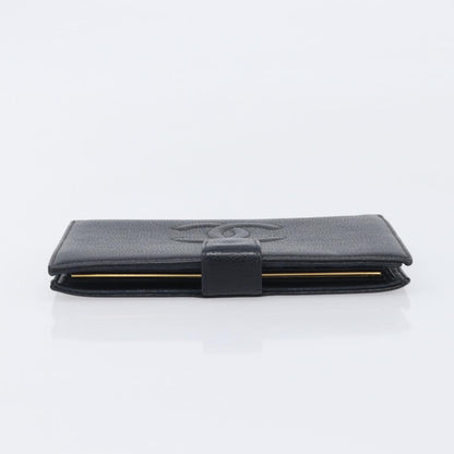 Chanel Timeless CC French Leather, Black, Calfskin, Wallet