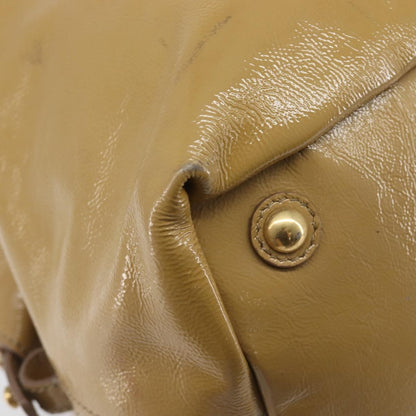 Saint Laurent Easy Y Satchel Patent, Beige, Patent Leather, Handbag
