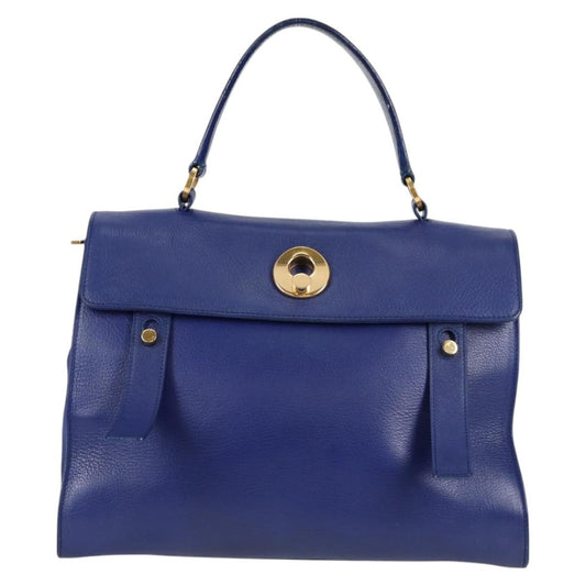 Yves Saint Laurent Muse Two, Blue, Leather, shoulder