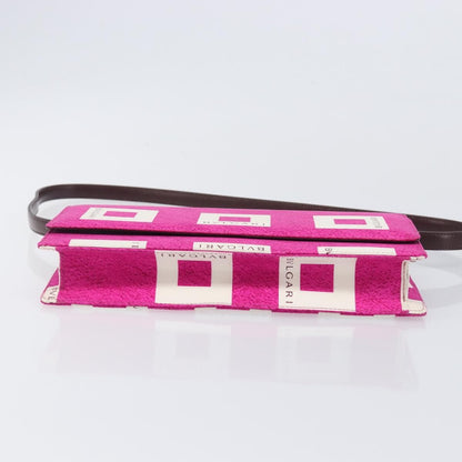 Bvlgari Clutch Canvas and Leather, Pink, Canvas, Clutch