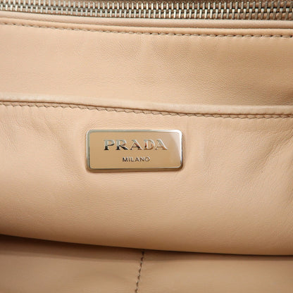 Prada Gaufre Nappa Leather, Beige, Leather, Tote Bag