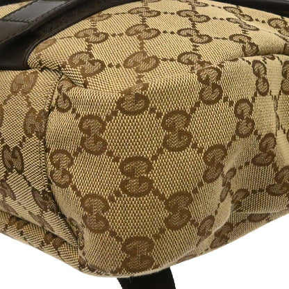 Gucci Buckle Messenger GG Canvas, Beige, Canvas, Handbag