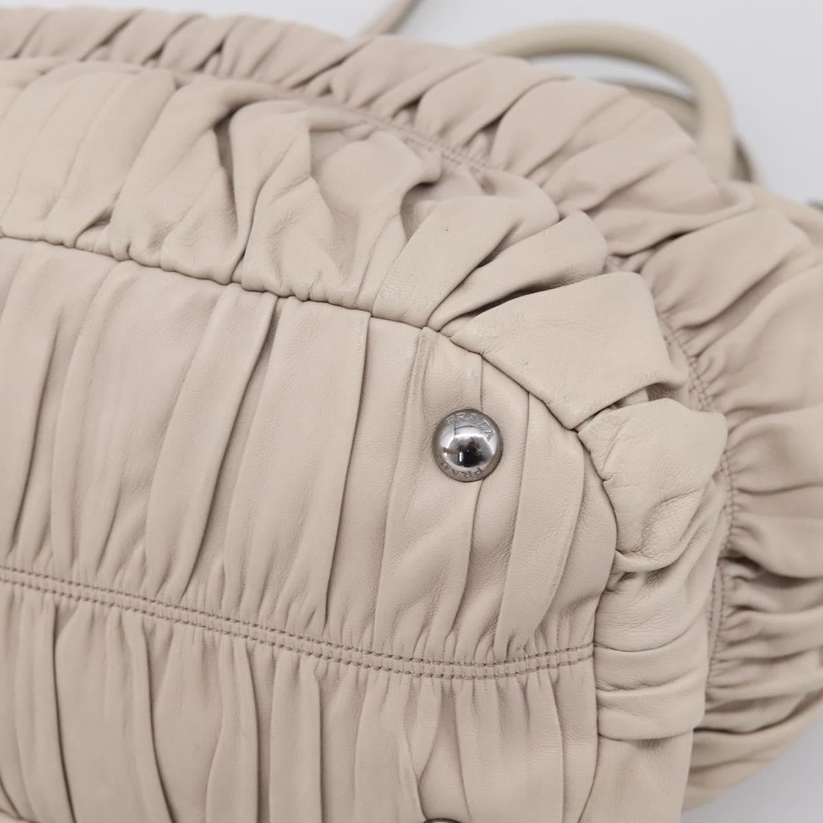 Prada Gaufre Convertible Nappa Leather, Beige, Leather, Tote Bag