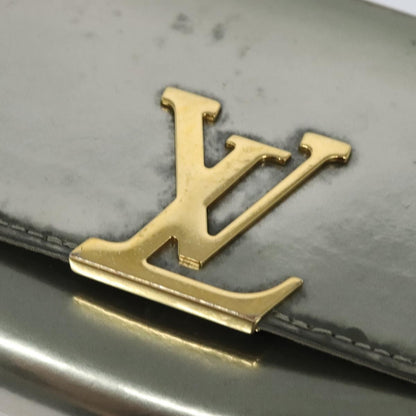 Louis Vuitton Chain Louise Clutch Patent, Silver, Patent Leather, Clutch