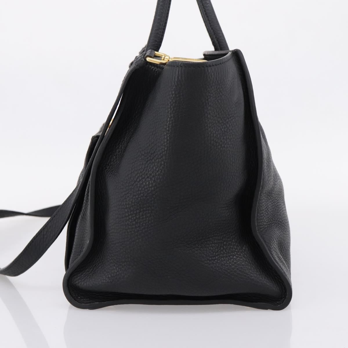 Prada Front Pocket Convertible Vitello Daino, Black, Leather, Tote Bag