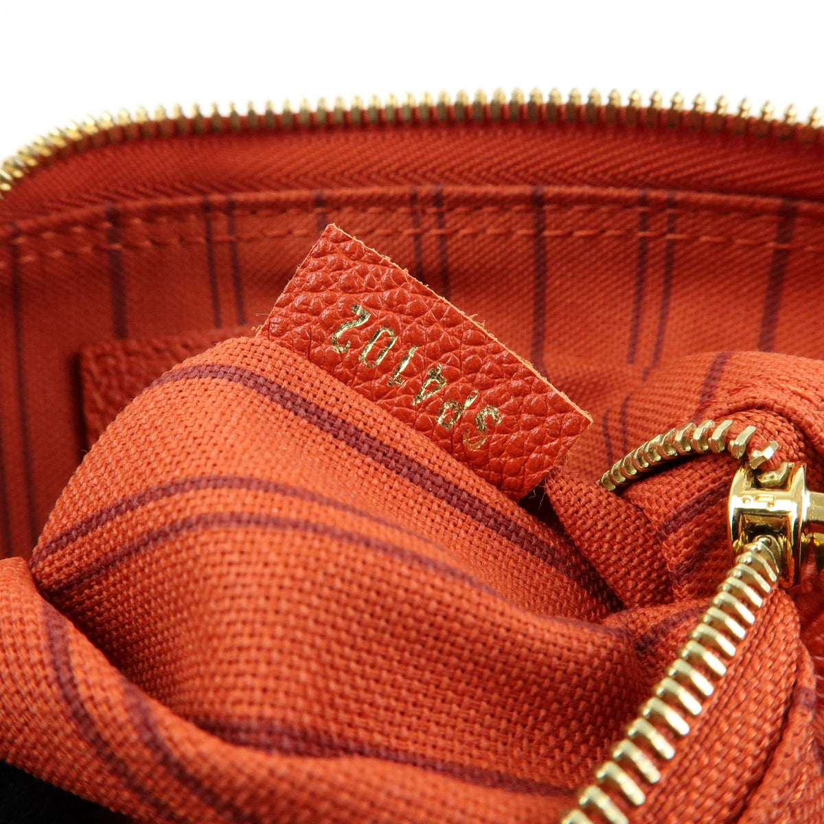 Louis Vuitton Speedy Bandouliere Monogram Empreinte Leather, Orange, Leather, Handbag
