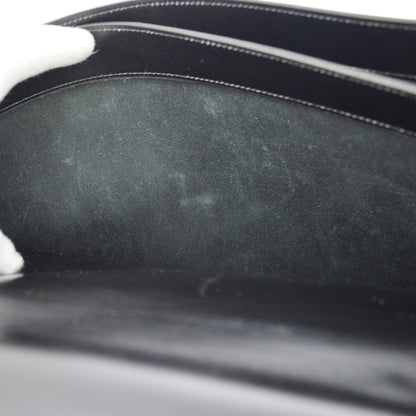 Hermes Sac a Depeches Box Calf, Black, Leather, Handbag
