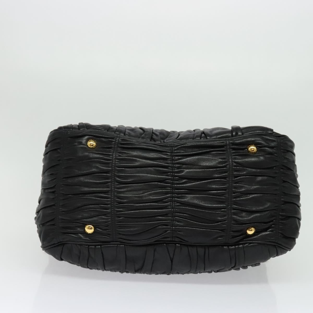 Prada Gaufre, Black, Leather, handbag