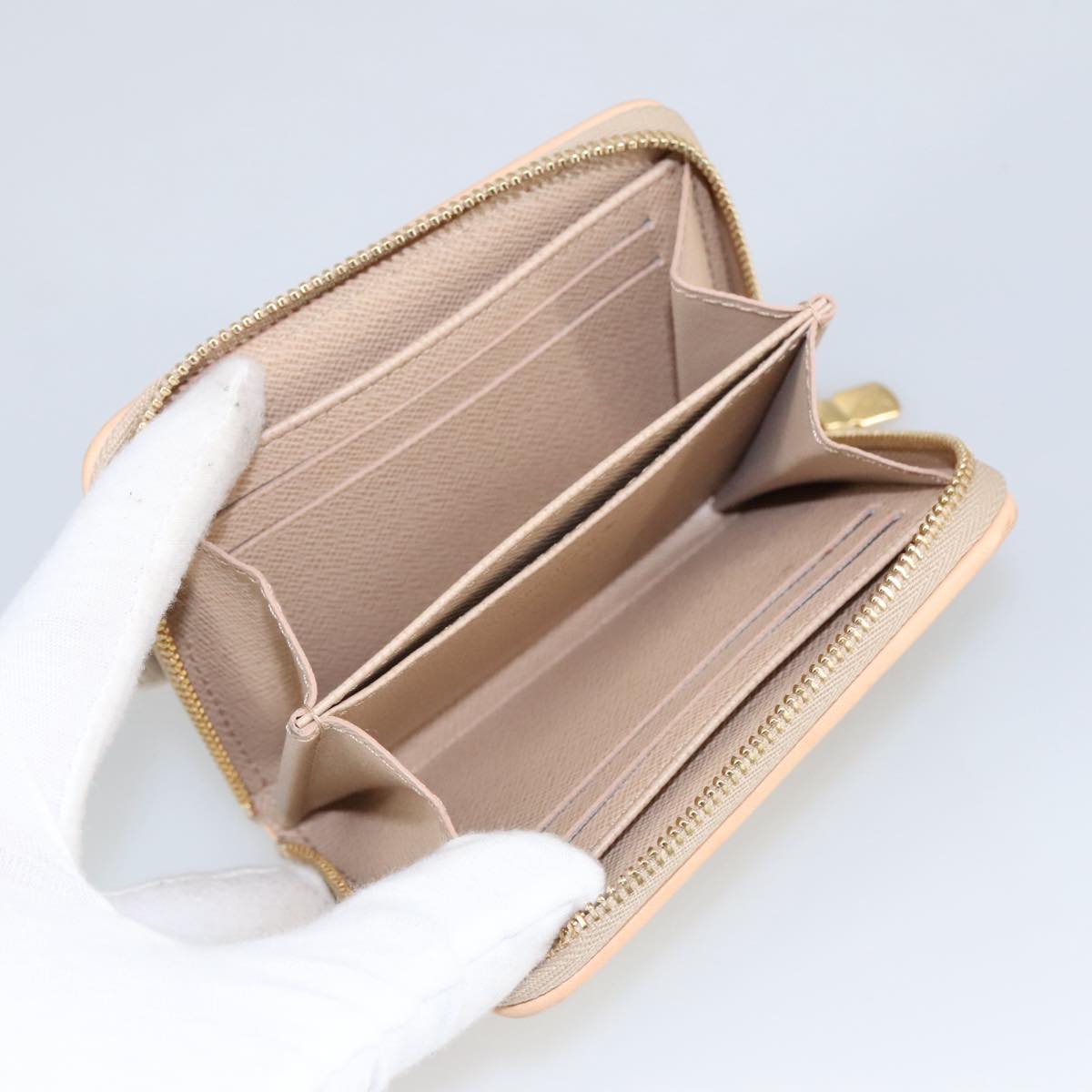 Louis Vuitton Zippy coin purse, Gold, Canvas, wallet